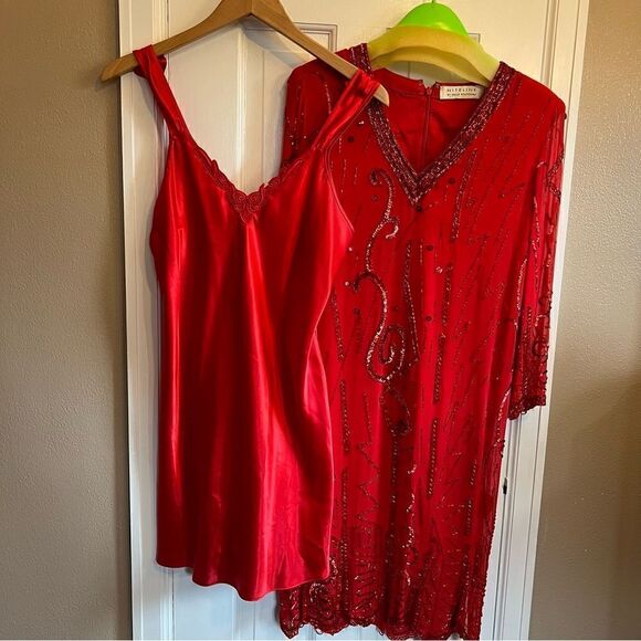 NITELINE by Della Roufogali Red Vintage Midi Length dress 6 - Picture 5 of 15